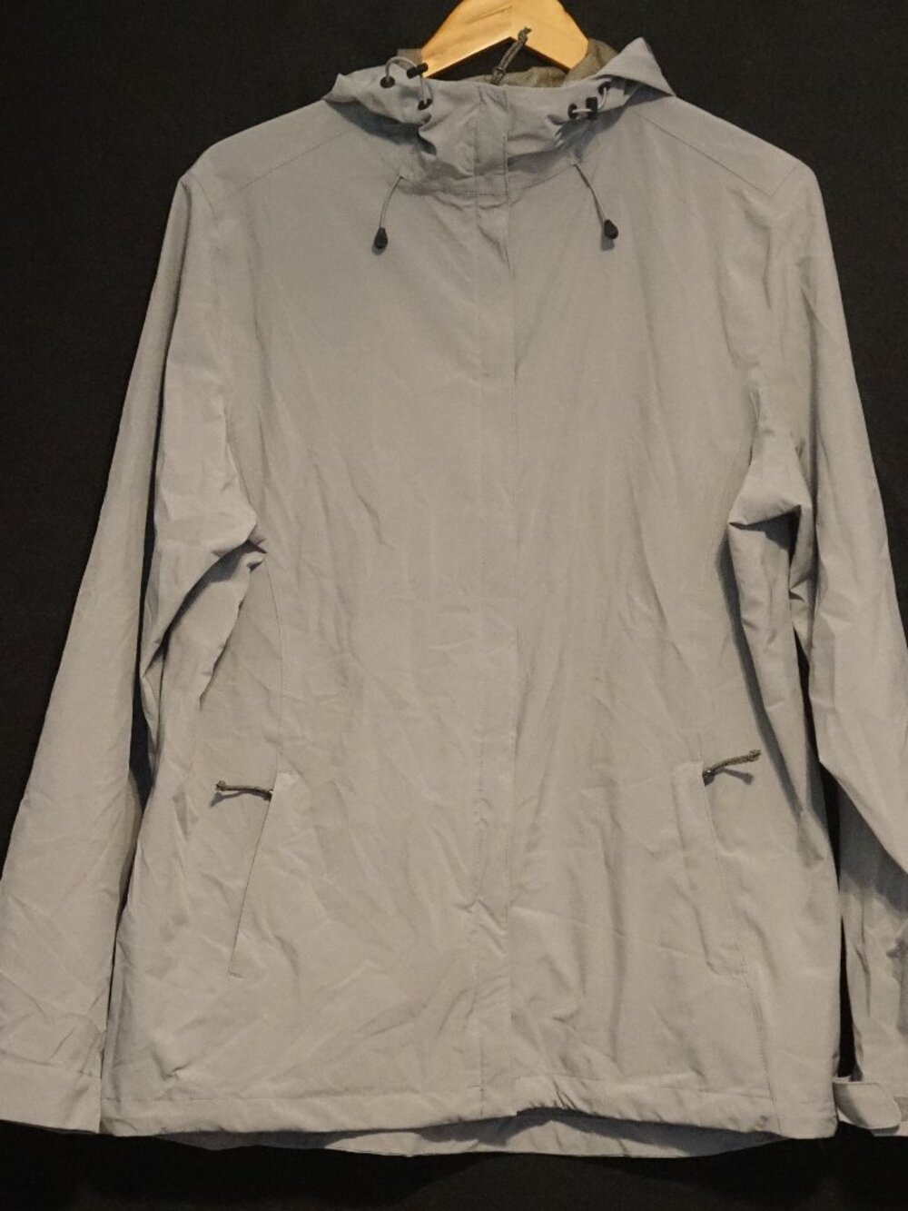 Royal Robbins Grey Wind Breaker Full Zip with Bungee Tie Hood Jacket Men’s XL